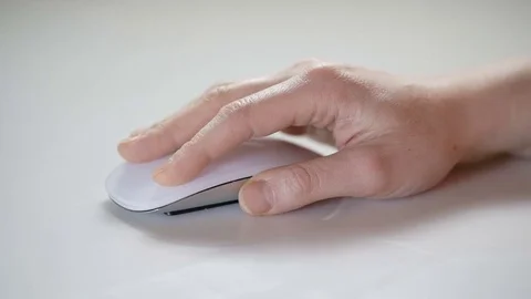Woman hand using the mouse of a computer Stock Footage 71712085