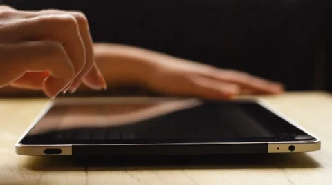 Woman hand using tablet computer Stock Footage 62541850
