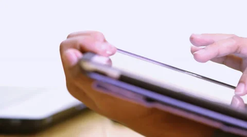 Woman hand using a tablet. Stock Footage 35680492