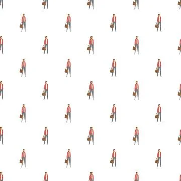 Woman with handbag repeating seamless pattern illustration Stock Illustration