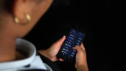 Woman hands checking Bitcoin Cryptocurrency portfolio list on Delta App. Stock Footage 110982380