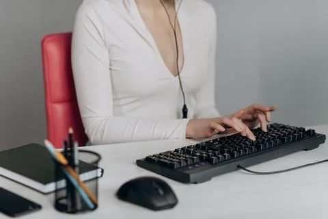 Woman hands coding html and programming on screen laptop, development web Stock Photos