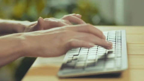 Woman hands on Computer Keyboard Stock Footage 118947334