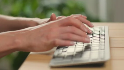 Woman hands on Computer Keyboard Video stock 118947477