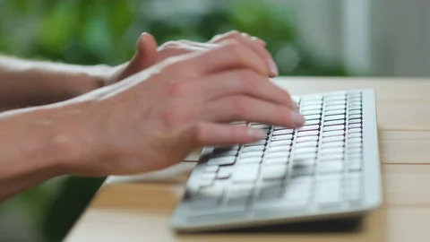 Woman hands on Computer Keyboard Stock Footage 118947580