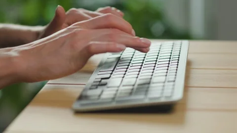 Woman hands on Computer Keyboard Stock Footage 118947803