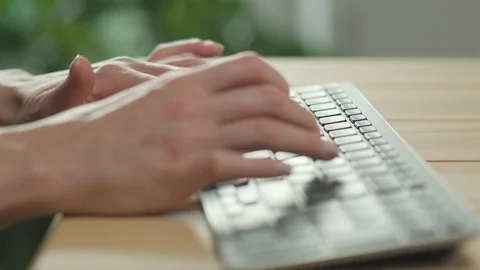 Woman hands on Computer Keyboard Video stock 118954487