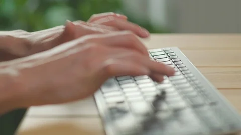 Woman hands on Computer Keyboard Video stock 118954580