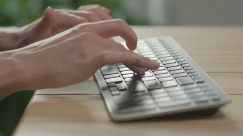 Woman hands on Computer Keyboard Video stock 118954641