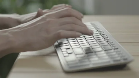 Woman hands on Computer Keyboard Video stock 118954652