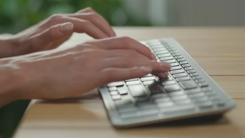 Woman hands on Computer Keyboard Video stock 118954747