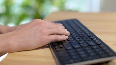 Woman hands on Computer Keyboard Video stock 120642993