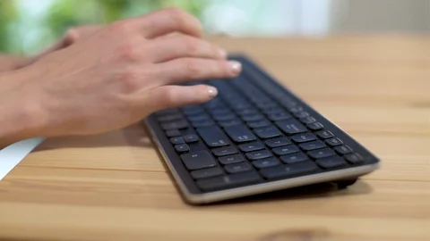 Woman hands on Computer Keyboard Stock Footage 120643668