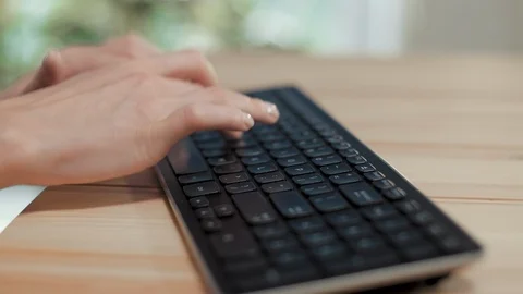 Woman hands on Computer Keyboard Video stock 120643791