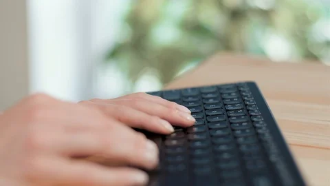 Woman hands on Computer Keyboard Video stock 120644170
