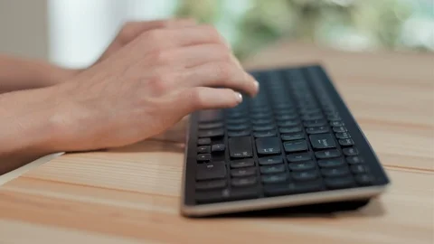 Woman hands on Computer Keyboard Video stock 120645459