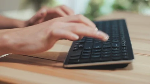 Woman hands on Computer Keyboard Video stock 120645560