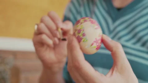 Woman hands decorating Easter eggs Stock Footage 171654228