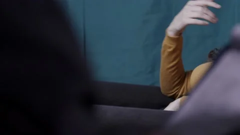 Woman hands gesturing while talking to psychologist Stock Footage 197763477