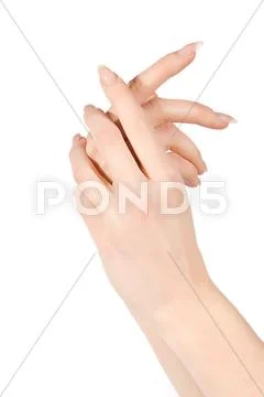 Woman hands with manicure Stock Photos