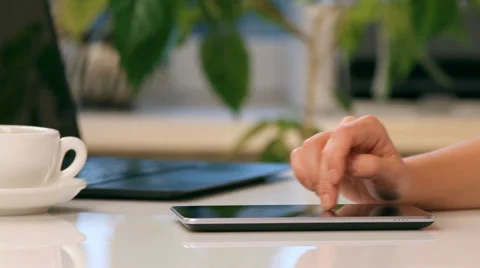Woman hands with tablet PC Stock Footage 32906886