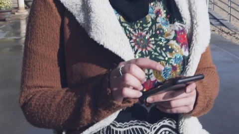 Woman hands using phone Stock Footage 72559000