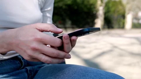 Woman hands using smartphone Stock Footage 306363119