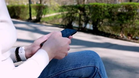 Woman hands using smartphone Stock Footage 306363120