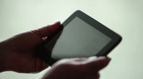 Woman hands work with tablet Stock Footage 48484031
