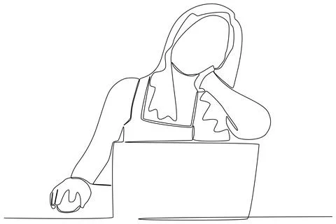 A woman has a backache while working Stock Illustration