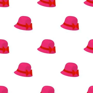 Woman hat pattern seamless vector Illustrazione stock
