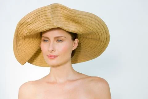 Woman with hat Stock Photos
