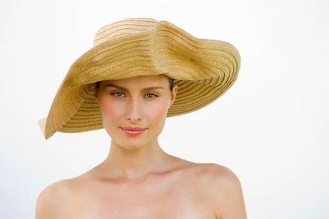 Woman with hat Stock Photos