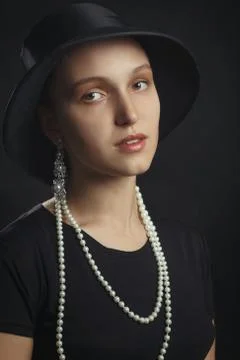 Woman in hat Stockfoto's