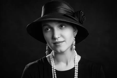Woman in hat Stockfoto's