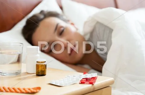 Woman having autumn flu Stock Photos