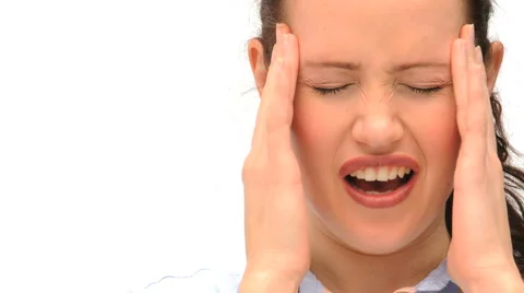 Woman having a headache Stock Footage 1098340