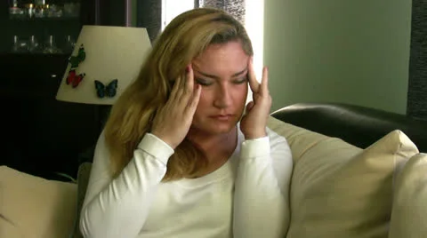 Woman having headache Stock Footage 22575495
