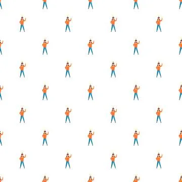 Woman having idea lightbulb pattern background Illustrazione stock