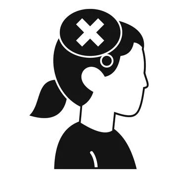Woman having negative thoughts about mental health and stress Stock Illustration