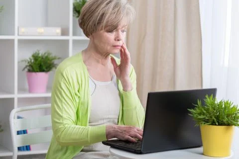 Woman having problems with computer Stock Photos