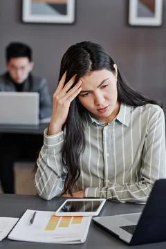 Woman Having Problems At Work Stock Photos