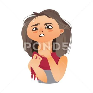 Woman having sore throat, flu, influenza Stock Illustration
