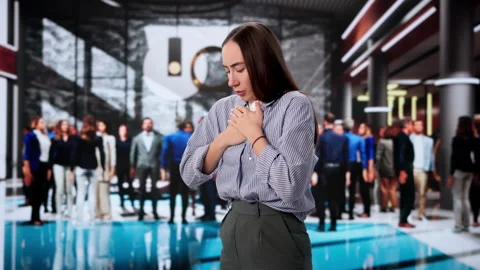 Woman Having Sudden Panic Attack Stock Footage 332909560