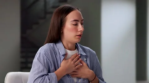 Woman Having Sudden Panic Attack Stock Footage 332910596