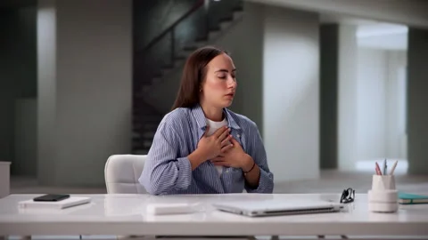 Woman Having Sudden Panic Attack Stock Footage 333399682