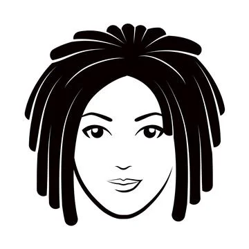 Woman head with dreadlocks Ilustração Stock
