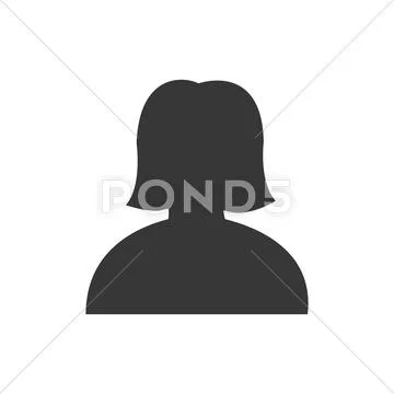 Woman Head Silhouette Female Icon. Vector Graphic