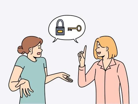Woman help colleague with problem solution Illustrazione stock