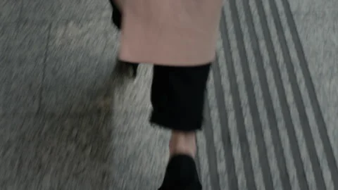 Woman High Heels while Walking on the Sidewalk Stock Footage 254763159